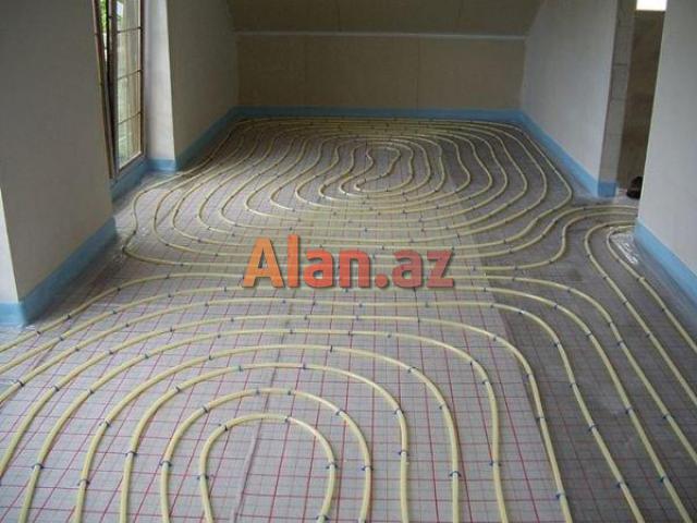 Kombi sisteminin cekilmesi,qurasdirilmasi,isti polun cekilmesi,santexnik isleri