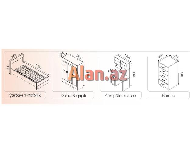 Silver gənc yataq otağı dəsti