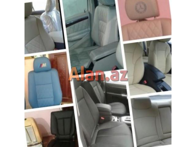 Avtomobil oturacaqlarının dəri və parça üzlənməsi və təmiri.