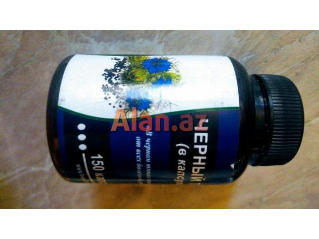 Çörək otu qara zirə kapsulları 150 ədəd.