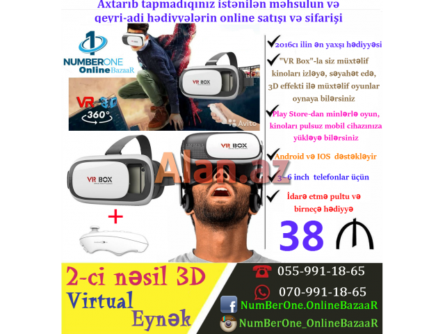 Virtual Eynək VR Box2 + pult