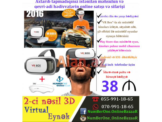 Virtual Eynək VR Box2 + pult