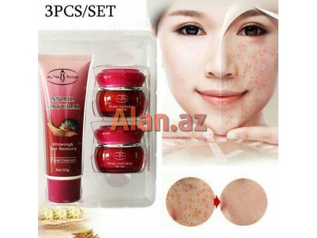 Qirislara ve lekelere qarsi ilbiz ekstraktli 3 lü krem.