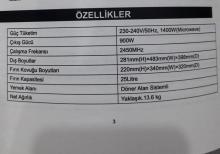 Mikrodalgali soba  silver 25 litr sensrli model turk istehsali