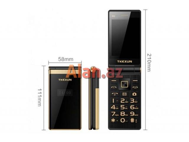 Tkexun M2 Demir korpuslu Qapaqlı Taç ekran iki nömreli Telefon