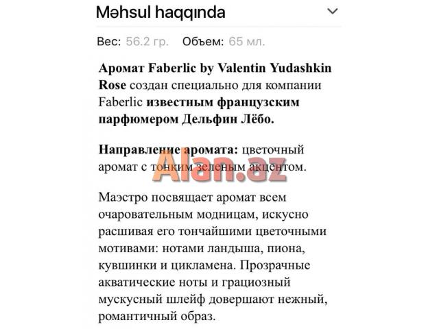 Faberlic by Valentin Yudashkin Rose Qadın üçün parfüm suyu. 65ml