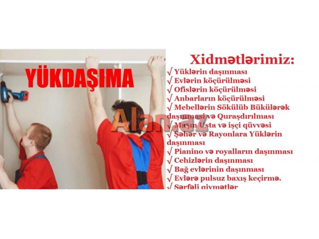 Yükdaşıma xidməti. evden eve daşınma. mebel daşıma