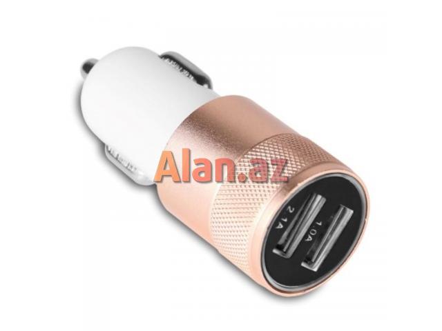Alüminium Dual USB Avtomobil Şarj Cihazı 2A Yeni