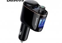 Baseus avtomobil Bluetooth fm ötürücü avtomobil dəsti 5V 3.4A ikili USB avtomobil şarj cihazı