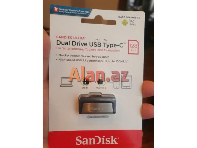 Sandisk Type C 128Gb Flaskart Dual Telefon ucun Flashkart