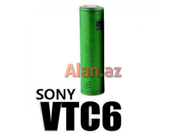 Tam original Sony VTC6 batareya. 30A və 3000 mAh.