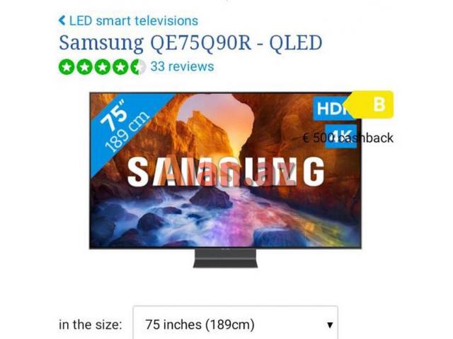 Televizor Samsung QE 75Q90RAUXRU 2019 model 190 ekran 4K UHD / HDR model