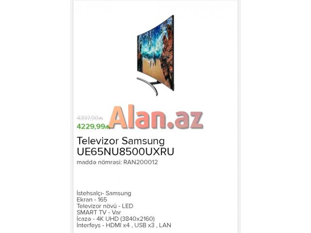 Samsung 165 ekran tv