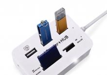 XBOSS C6 3 USB portlu flaş kart və kart oxuyucusu, yüksək sürətli xarici yaddaş kartı oxuyucusu