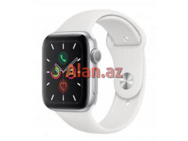 Smart-saat Apple Watch Series 5 44mm Silver Aluminum Case with White Sport Band