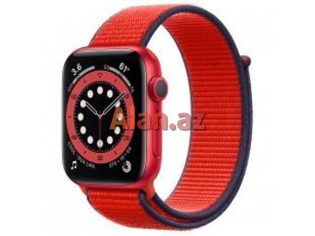 Smart-saat Apple Watch Series 6 44mm Product RED Aluminum Case with Red Sport Band