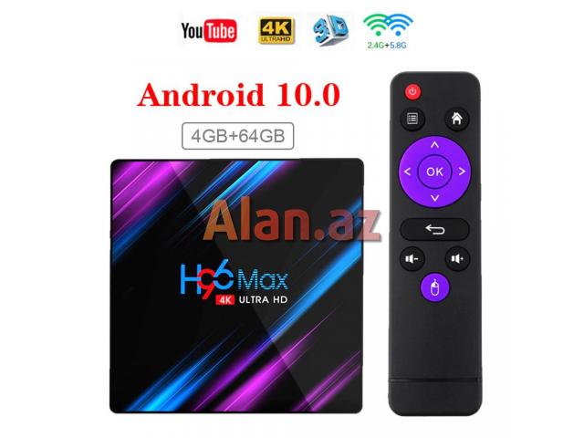 H96 Max Tv Box Android 10 + Səslə idarə Pultu Yeni