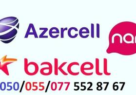 Qoşa nömrə Azercell Bakcell Nar (050) /(055)/ (077)  552-87-67