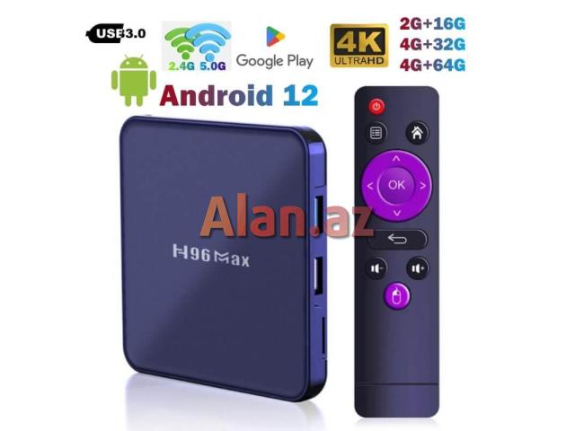 H96 Max Android 12 Tv Box 4Gb Ram 64Gb Yaddaş