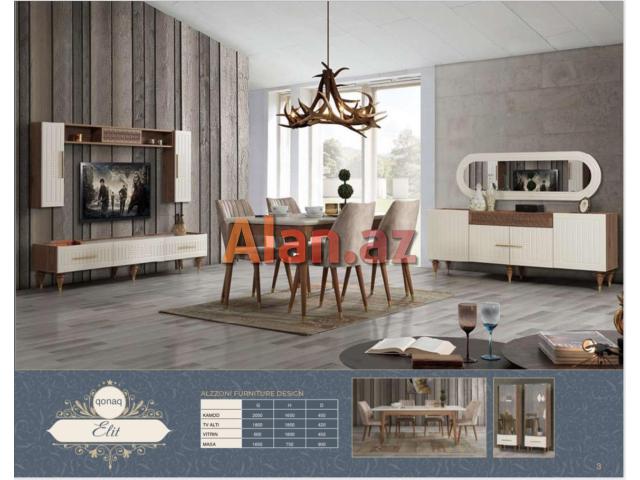 Elit qonaq desti,masa,kamod,vitrin,bufet,servant,qorka
