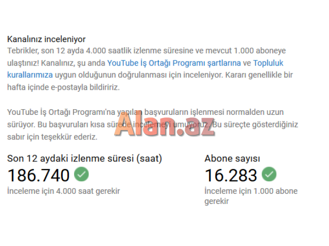 Youtube Kanalının 4000 Saatın Keçilməsi Xidməti.