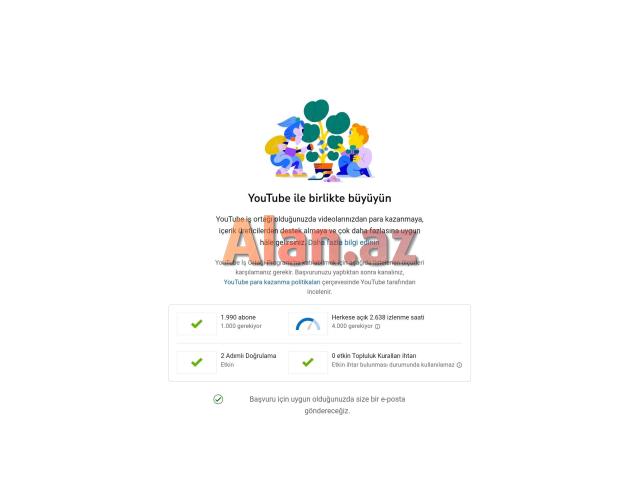 Youtube Kanalının 4000 Saatın Keçilməsi Xidməti.