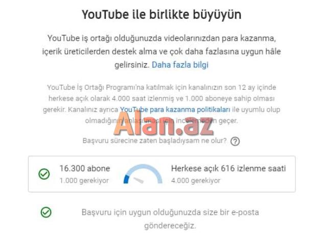 Youtube Kanalının 4000 Saatın Keçilməsi Xidməti.