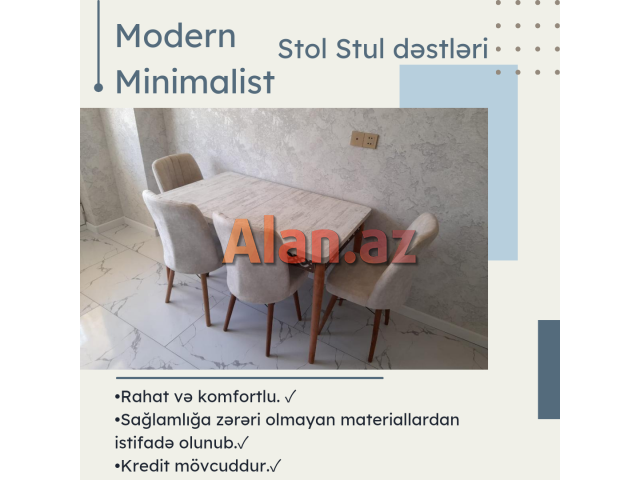 metbex stol stul dəstləri kreditle cehizlik