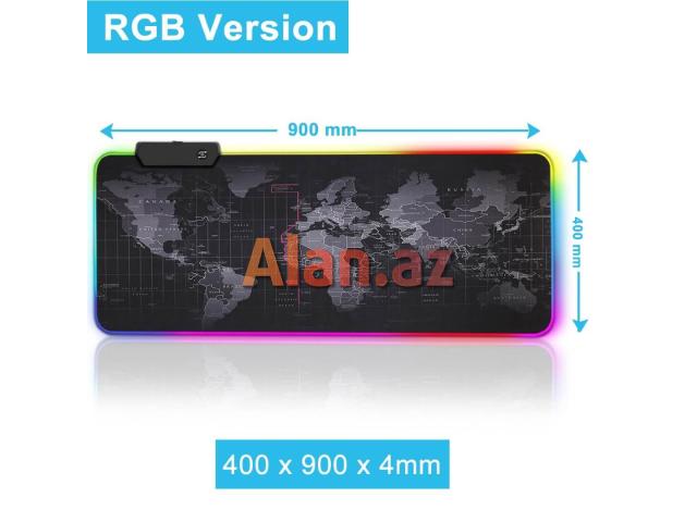 XBOSS RGB Mouse Pad Gaming 14 Rəng İşıqlı Yumşaq Sukeçirməz XXL 89.5 x 40 sm