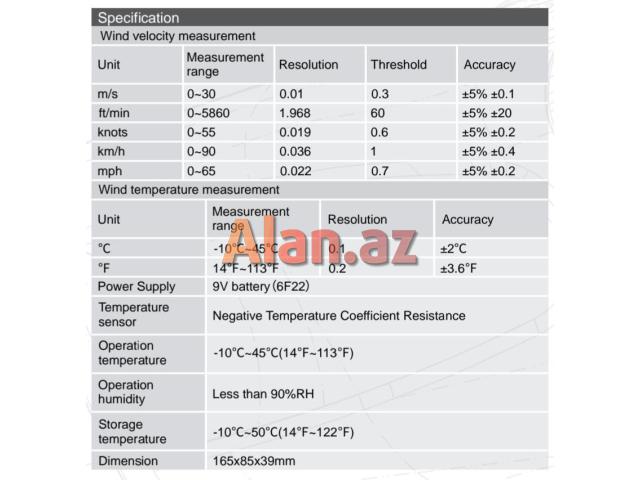 Anemometr WINTACT WT 87B