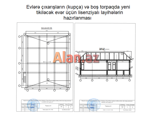 Bütün növ tikintilərin memarlıq layihələrinin, cizgi və çertyojlarının hazırlanması