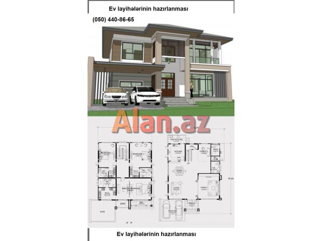 Bütün növ tikintilərin memarlıq layihələrinin, cizgi və çertyojlarının hazırlanması