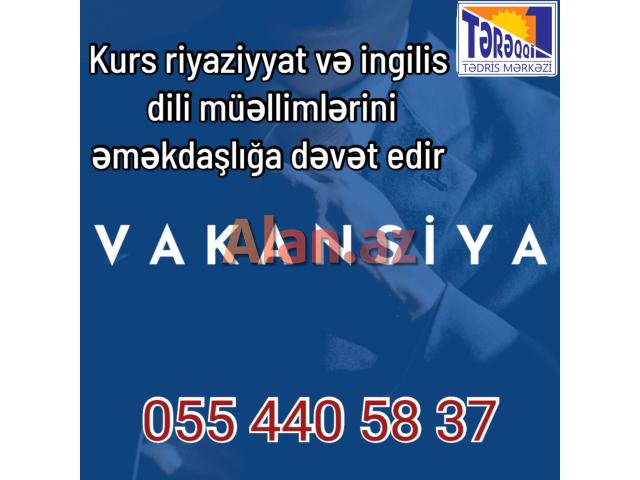 Riyaziyyat və ingilis dili müəllimlərini əməkdaşlığa dəvət edirik