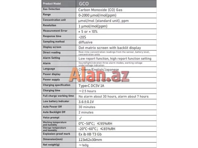 Karbonmonoksid qaz detektoru. ( C0 )