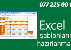 Excel şablonlarının hazırlanması