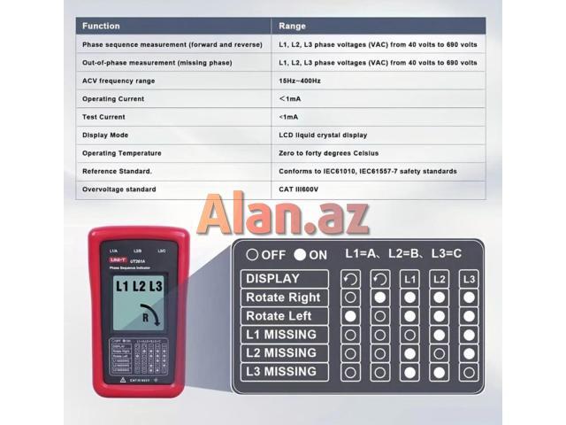 Faza göstəricisi UNİ-T UT 261A