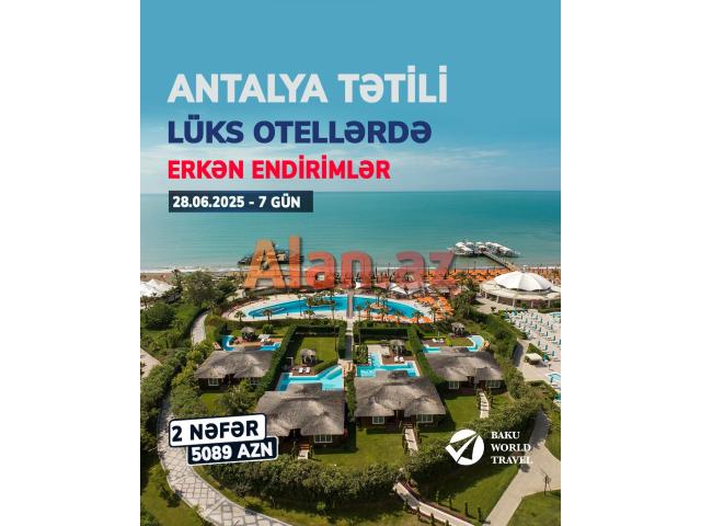 Lüks Oteldə 2 Nəfərlik Antalya Turu