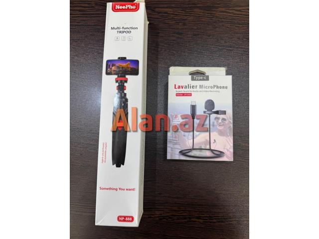 Telefon və kamer üçün ayaqlıq,yaxa mikrafonu