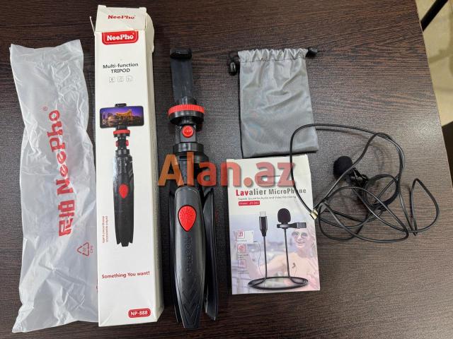 Telefon və kamer üçün ayaqlıq,yaxa mikrafonu