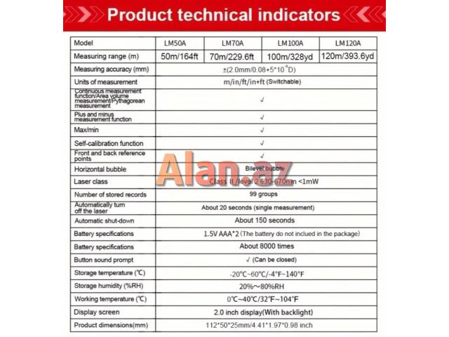 Lazer metrə UNİ-T LM 100A