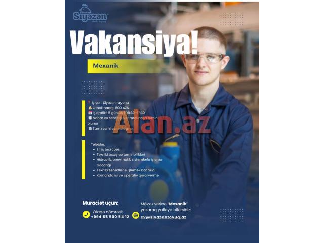 Mexanik tələb olunur