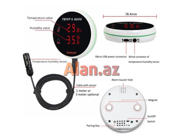 Termometr-hiqrometr KONLEN ( WI-FI )