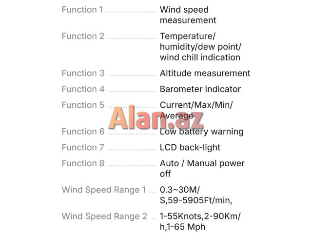 Anemometr HOLDPEAK 6000WM-APP