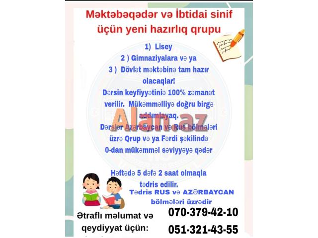 Məktəbəqədər və İbtidai sinif Rus və Azərbaycan bölmələrinə