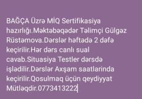 Məktəbəqədər MİQ SERTİFİKASİYA HAZİRLİĞİ