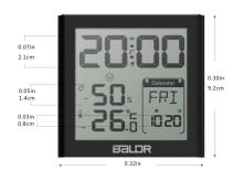 Termo-hiqrometr BALDR BO330STH-V2