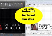 Autocad Archicad 3ds max Vray kursu fərdi dərslər