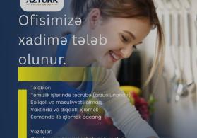 Müəssisəmizə təmizkar, işində məsuliyyətli xadimə axtarılır