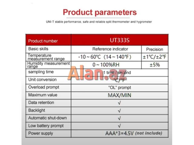 Termo-hiqromet UNI-T UT 333S