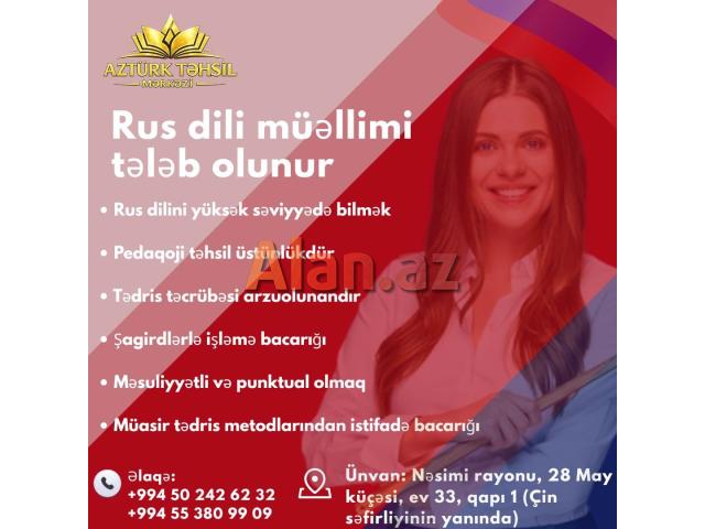 Müəssisəmizə savadlıq, yüksək dil biliyinə malik rus dili müəllimləri axtarılır